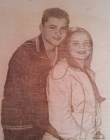 Lasergravering op multiplex 30 x 40 cm