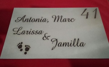 RVS Naambord 20 x 30 cm met tekst