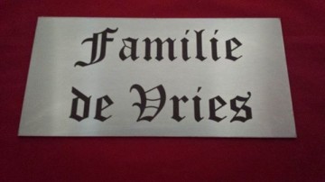 RVS Naambord 15 x 5 cm GRATIS VERZENDING