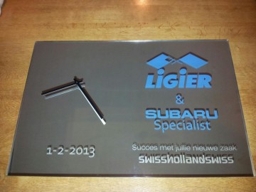 Laserspiegel klok 50 x 70 cm